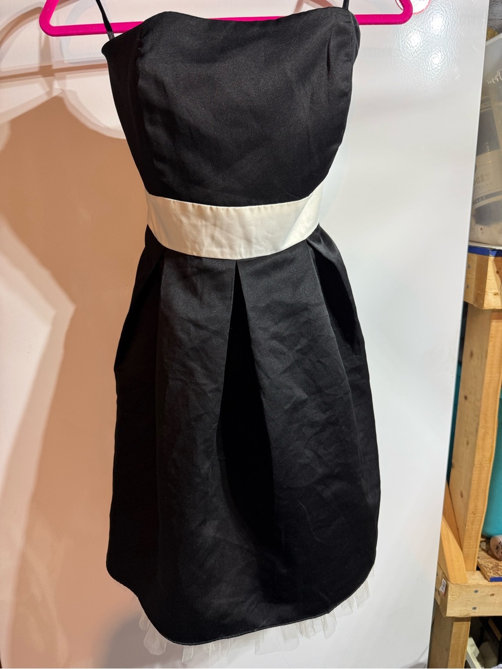 Alyn Paige Black Dress with White Waistband - Elegant Girls Party Dress